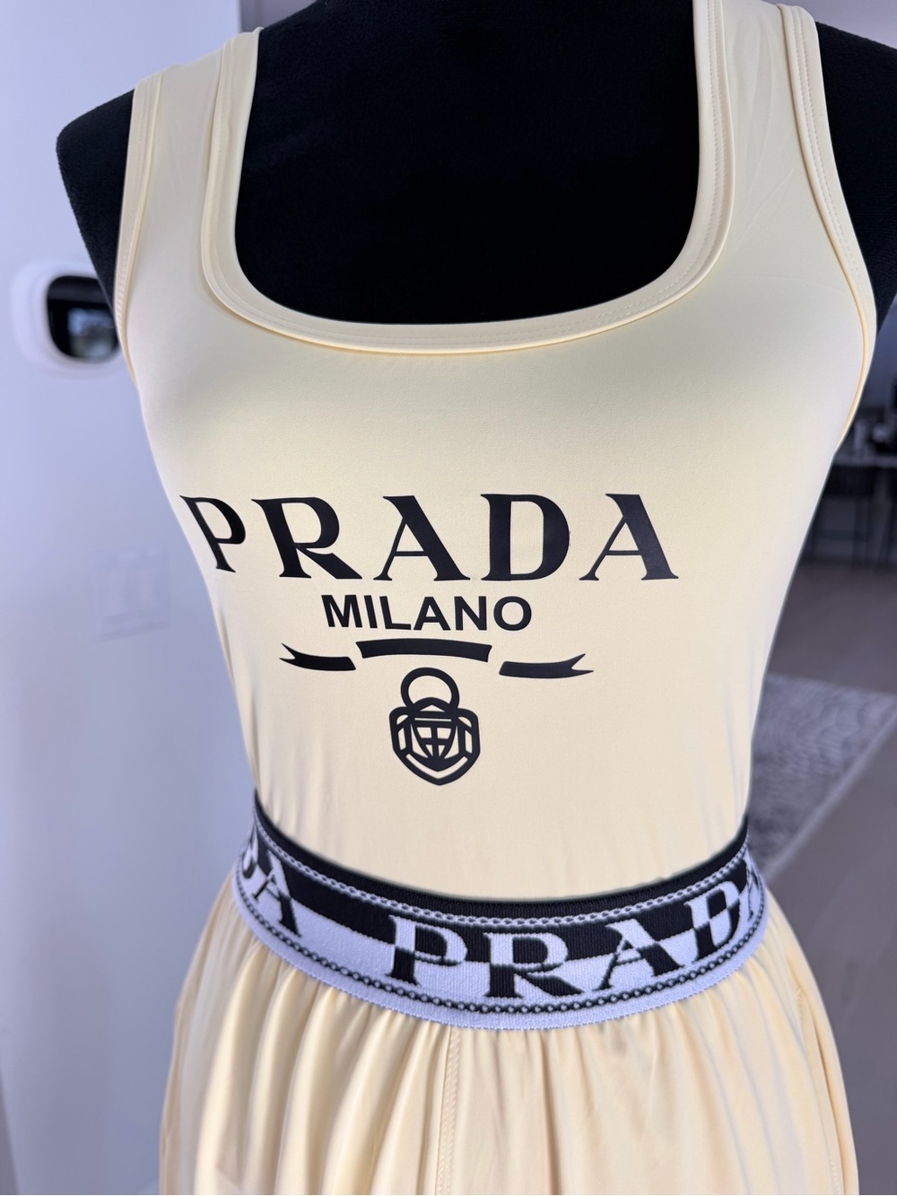 PRADA Yellow Wide-Leg Pants and matching top lounge comfy set size M - Picture 5 of 13